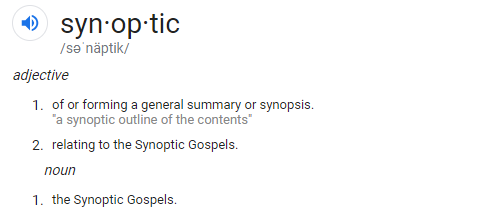 synoptic definition